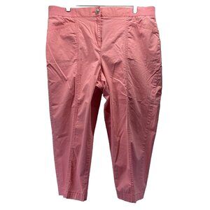 Chicos Women's Capri Pants Size Large Salmon Lightweight Zipper Button Pockets